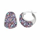 Confetti Purple Crystal Hoop Earrings, Women's