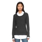Ab Studio, Women's Marled Mock-layer Sweater, Size: Regular, Ovrfl Oth