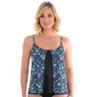 Women's Upstream Geometric Flounce Underwire Tankini Top, Size: 10, Ethnic Groove