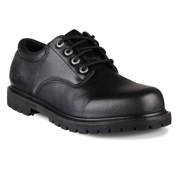 Skechers Relaxed Fit Cottonwood Elks Sr Men's Non-slip Work Shoes, Size: 13, Grey (charcoal)