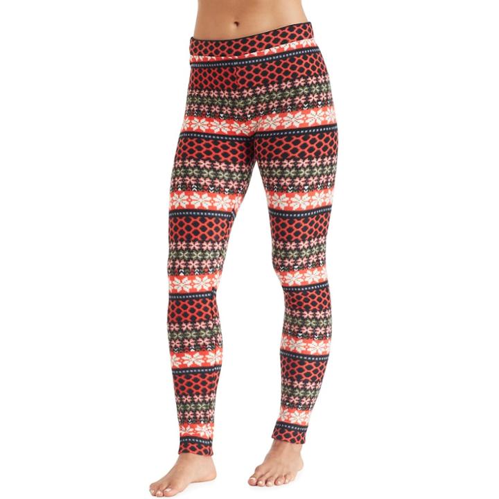 Women's Cuddl Duds Stretch Fleece Leggings, Size: Xsml Av/rg, Dark Red