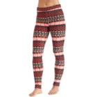 Women's Cuddl Duds Stretch Fleece Leggings, Size: Xsml Av/rg, Dark Red