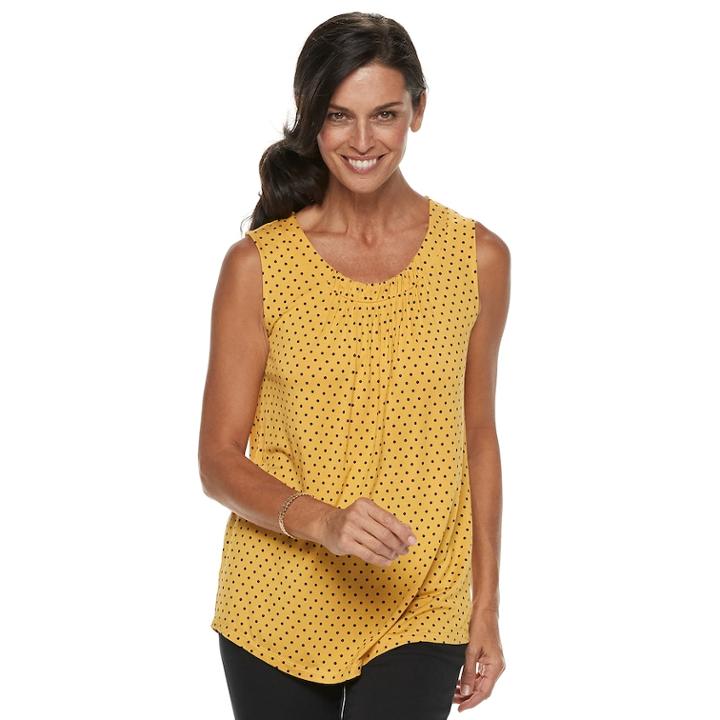 Women's Croft & Barrow&reg; Pleated Swing Tank, Size: Xl, Gold