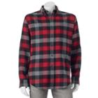 Big & Tall Croft & Barrow&reg; Slim-fit Plaid Flannel Button-down Shirt, Men's, Size: Xxl Tall, Med Grey