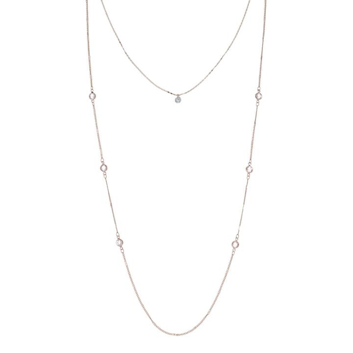 Lc Lauren Conrad Simulated Crystal Layered Double Strand Necklace, Women's, Light Red