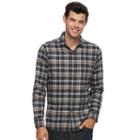 Men's Apt. 9&reg; Modern-fit Plaid Brushed Flannel Button-down Shirt, Size: Xxl, Grey