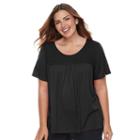 Plus Size Croft & Barrow&reg; Crochet Top, Women's, Size: 3xl, Black