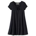 Girls 7-16 Four Threads Faux Lace-up Swing Dress, Girl's, Size: 8, Black