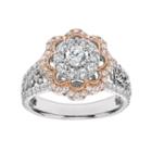 Simply Vera Vera Wang Diamond Flower Engagement Ring In 14k White Gold (1 Carat T.w.), Women's, Size: 7
