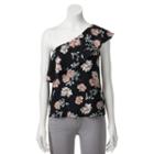Juniors' Love, Fire One Shoulder Floral Print Top, Girl's, Size: Small, Ovrfl Oth