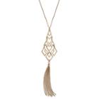 Long Geometric Tassel Pendant Necklace, Women's, Multicolor