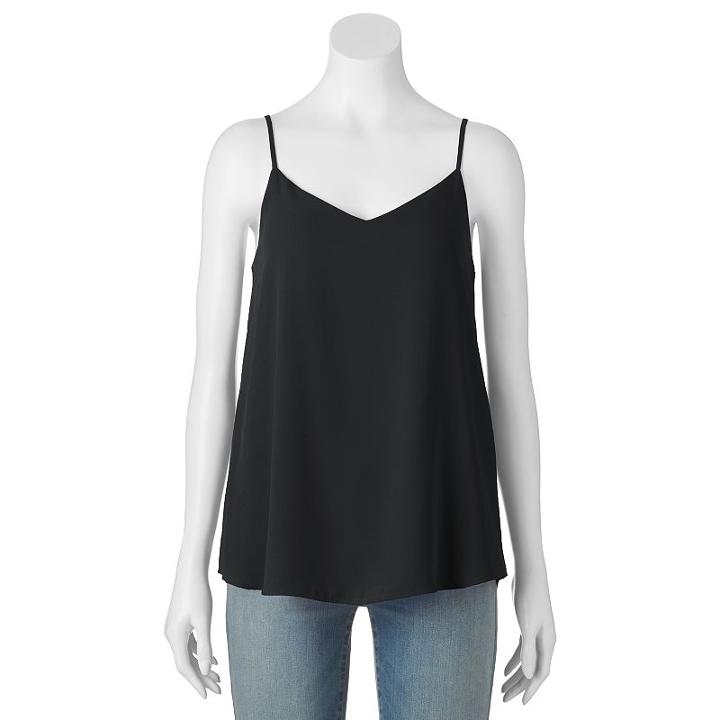 Juniors' Pink Republic Lined Swing Tank Top, Girl's, Size: Medium, Black