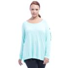 Plus Size Balance Collection Mercy Cross-strap Top, Women's, Size: 1xl, Turquoise/blue (turq/aqua)