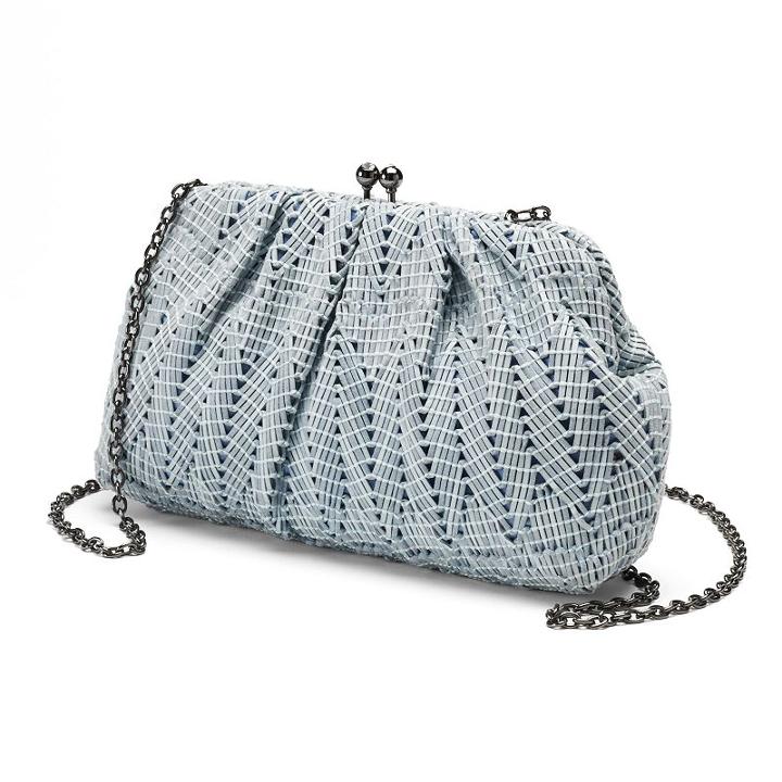 Lenore By La Regale Zigzag Woven Clutch, Women's, Blue