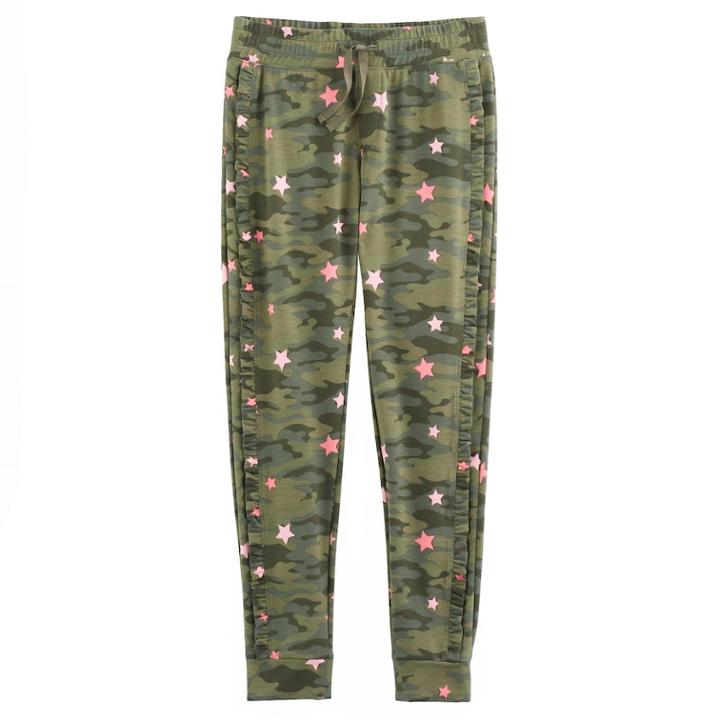 Girls 7-16 & Plus Size So&reg; Ruffled Jogger Pants, Size: 8, Med Green