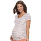 Maternity A:glow Essential Ruched V-neck Tee, Women's, Size: Xl-mat, Med Green