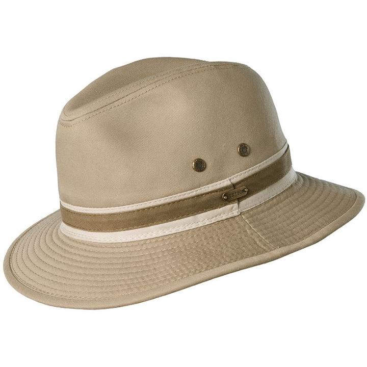 Stetson Durango Garment-washed Twill Safari Hat - Men, Size: Large, Beig/green (beig/khaki)