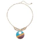 Beaded Tri Color Disc Necklace, Women's, Multicolor