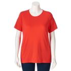 Plus Size Croft & Barrow&reg; Essential Crewneck Tee, Women's, Size: 0x, Brt Red