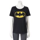 Juniors' Dc Comics Batman Classic Logo Graphic Tee, Girl's, Size: Medium, Black