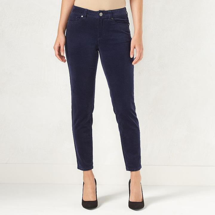 Lc Lauren Conrad, Women's Corduroy Jeggings, Size: 14, Blue