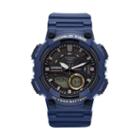 Casio Men's Telememo World Time Analog-digital Watch - Aeq110w-2avcf, Blue