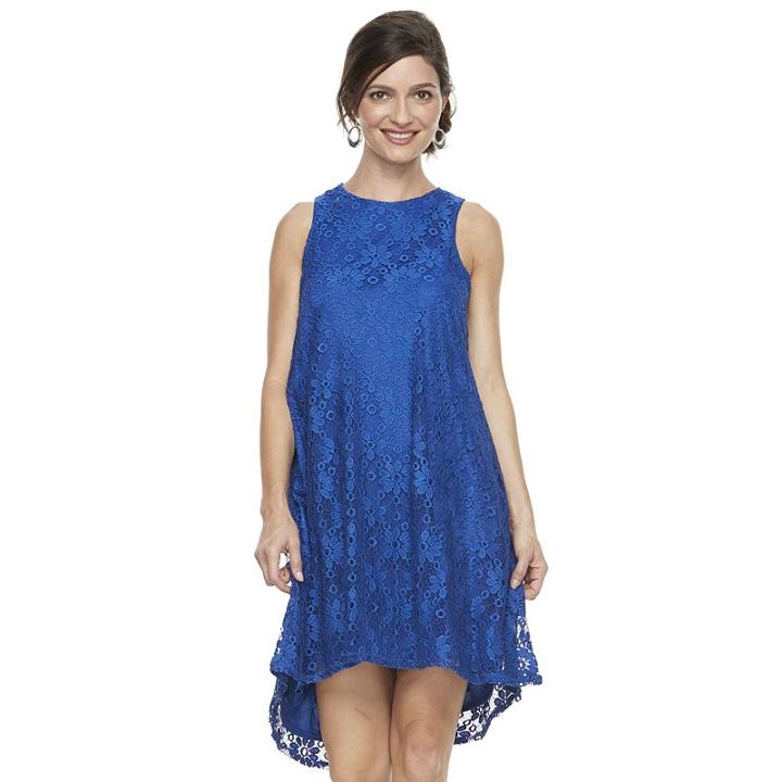 Women's Zac And Rachel Sleeveless Daisy Floral Lace Dress, Size: Large, Blue Other