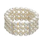 Simulated Pearl Multi Row Stretch Bracelet, Women's, White Oth