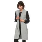 Women's Elle&trade; Long Sweater Vest, Size: Xs, Med Grey