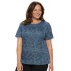 Plus Size Croft & Barrow&reg; Essential Crewneck Tee, Women's, Size: 4xl, Dark Blue