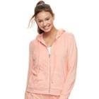 Juniors' Pink Republic Terry Zip-up Hoodie, Teens, Size: Medium, Med Green