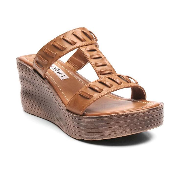 2 Lips Too Too Across Women's Wedge Sandals, Girl's, Size: Medium (8), Red/coppr (rust/coppr)