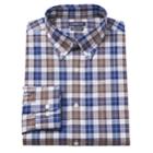 Men's Croft & Barrow&reg; True Comfort Fitted Oxford Stretch Dress Shirt, Size: 17 36/37, Brown