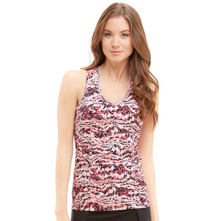Women's Marika Side Ruched V-neck Racerback Yoga Tank, Size: Xs, Lt Orange