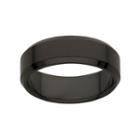 Black Ion-plated Stainless Steel Satin Finish Wedding Band - Men, Size: 5