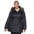 Plus Size Apt. 9&reg; Hooded Quilted Puffer Jacket, Women's, Size: 3xl, Beige Over