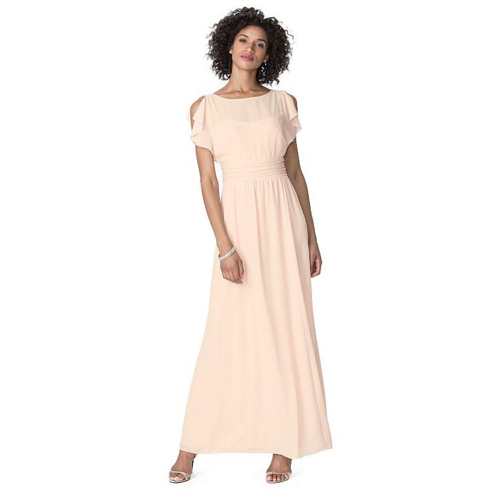 Chaps Chiffon Evening Gown - Women's, Size: 14, Pink