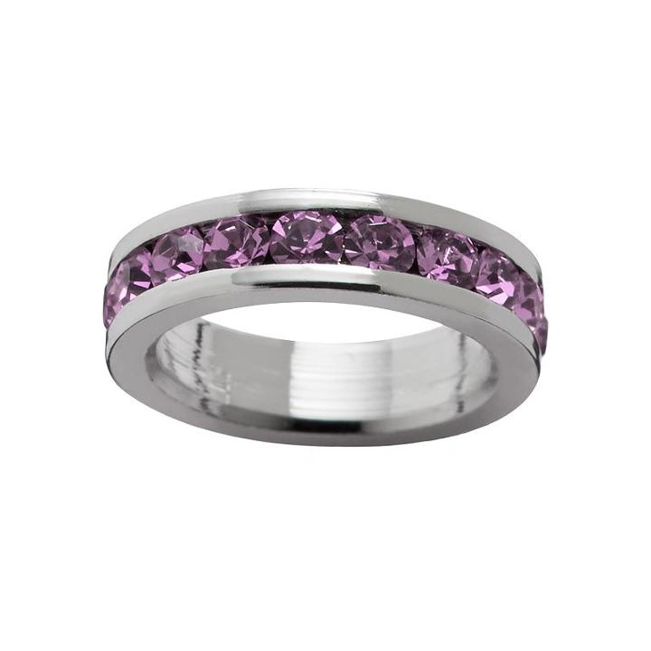 Traditions Sterling Silver Swarovski Crystal Birthstone Rondelle Charm, Women's, Purple