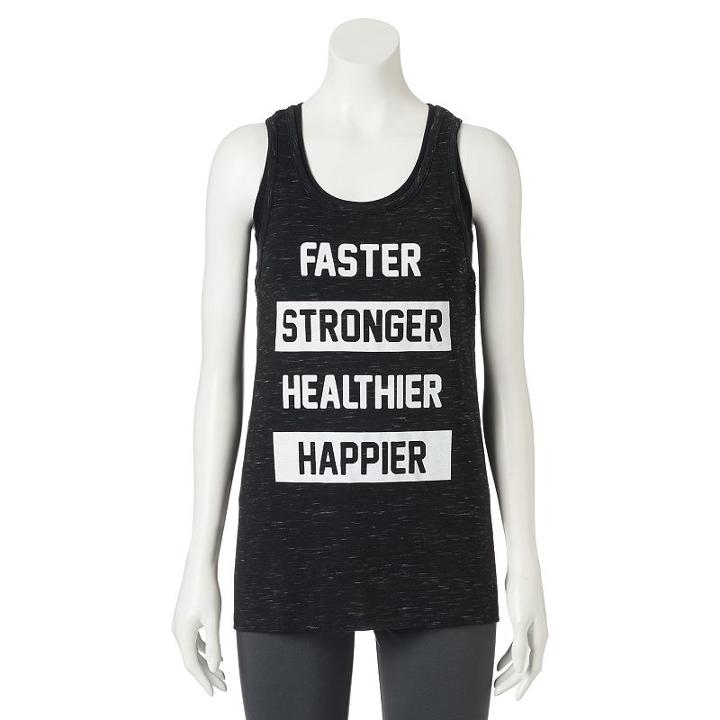 Juniors' So&reg; Mesh Graphic Racerback Tank Top, Girl's, Size: Xl, Oxford
