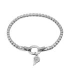 Dovetail Silver Plated Cubic Zirconia Watch Over Me Tennis Bracelet, Women's, Size: 7.5, White