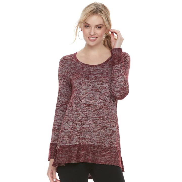 Women's Sonoma Goods For Life&trade; Marled Tunic, Size: Large, Dark Red