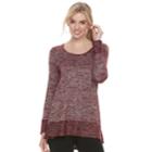 Women's Sonoma Goods For Life&trade; Marled Tunic, Size: Large, Dark Red