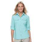 Women's Columbia Amberley Stream Roll-tab Shirt, Size: Medium, Green Oth
