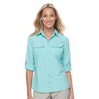 Women's Columbia Amberley Stream Roll-tab Shirt, Size: Medium, Green Oth