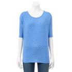 Women's Apt. 9&reg; Dolman Tee, Size: Medium, Blue (navy)