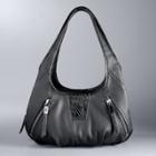 Simply Vera Vera Wang Sidekick Diagonal Zipper Satchel, Women's, Black