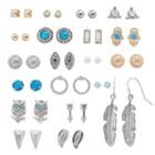 Mudd&reg; Owl, Feather & Hamsa Nickel Free Earring Set, Women's, Turq/aqua