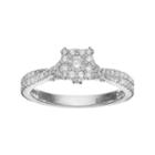 Simply Vera Vera Wang 14k White Gold 1/2 Carat T.w. Diamond Square Halo Engagement Ring, Women's, Size: 7