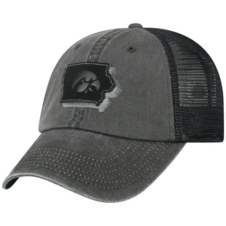 Adult Top Of The World Iowa Hawkeyes Land Vintage-washed Cap, Men's, Black