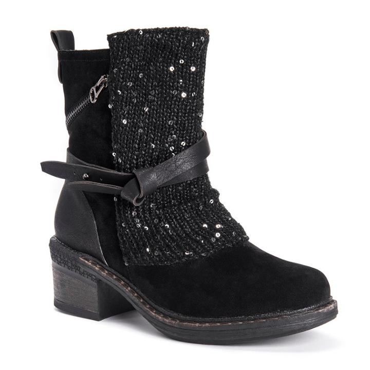 Muk Luks Sharon Women's Ankle Boots, Size: 7, Black